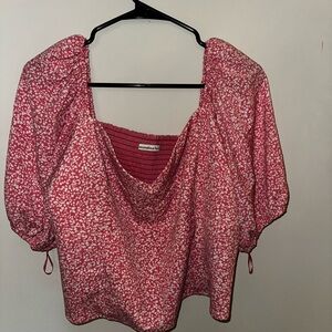 Abercrombie & Fitch Red Floral Blouse